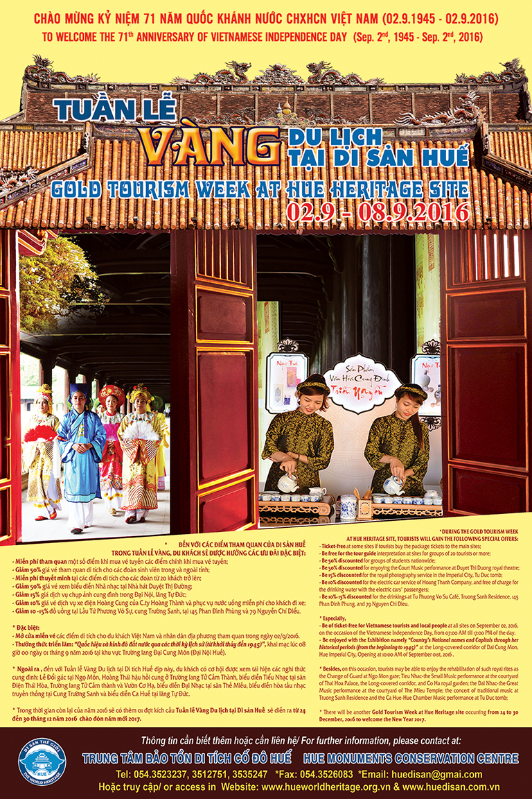 GOLD TOURISM WEEK AT HUE HERITAGE SITE - PHASE II, 2016 (02/9 – 08/9/2016)